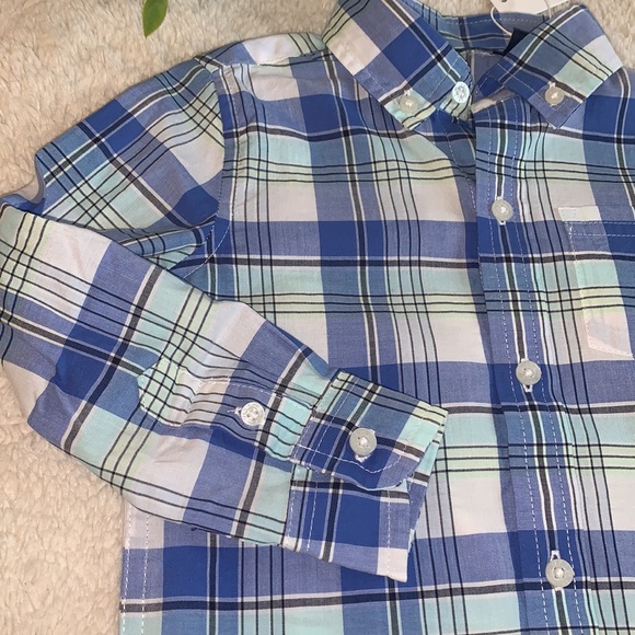 NWT Janie and Jack The Madras Plaid Shirt Blue - Picture 5 of 7